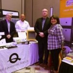 L to R: Peter Schelle, VP Questech; Bill Reid, Questech; Dave Godlewski, BWG VP Ceramics; Vanessa Kaiser, Tiles Plus More