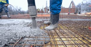 Pouring cement with a pump
