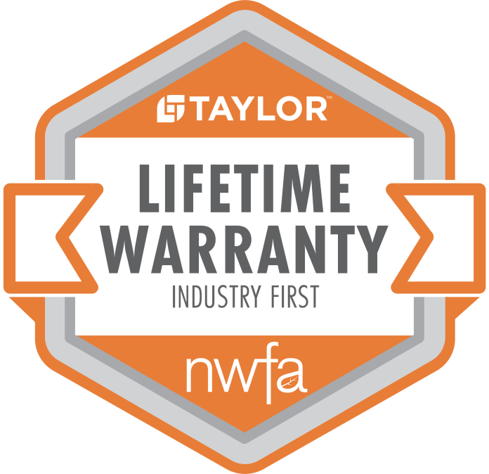 Taylor NWFA Lifetime Warranty logo
