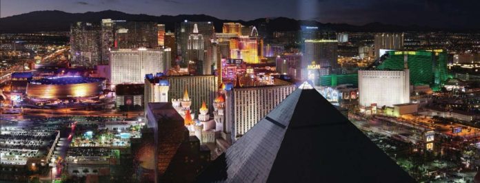 Delano Hotel Skyfall Vegas view