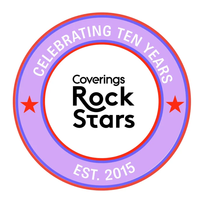 Coverings Rock Stars 10th anniversary logo