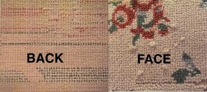 Back and face of a Wilton carpet