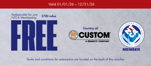An example of the NTCA Membership Certificate being distributed by Custom Building Products.
