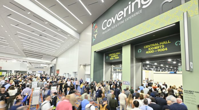 Coverings Announces Orlando Show Dates, Seeks Awards Submissions Coverings 2026 general crowd shot outside show floor